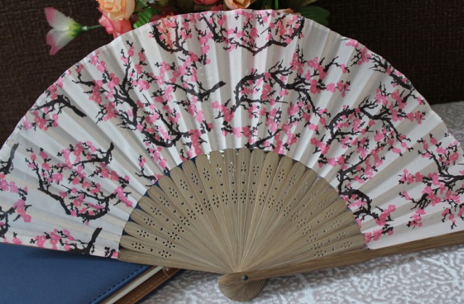 Bamboo and Fabric Fan